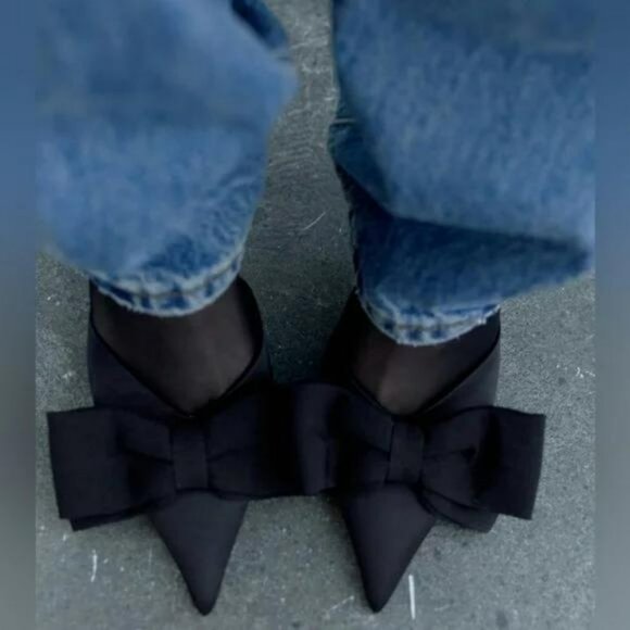ZARA BOW TRIM HEELED SHOES - Picture 9 of 10